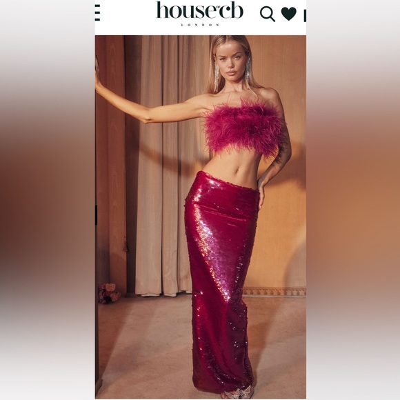 House of CB Dresses & Skirts - House of CB Alexis Hot Pink Sequin Maxi Skirt - NWOT